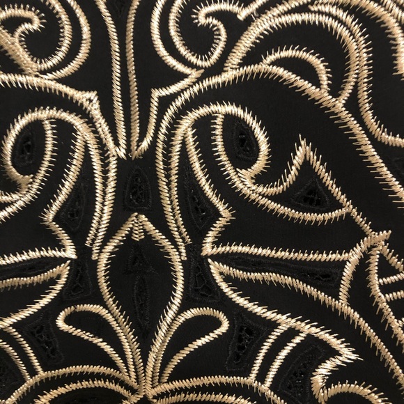 Parker Black and Gold Embroidered Mini Dress! - Picture 3 of 5